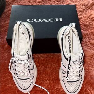 Coach White and Black Athletic Shoes